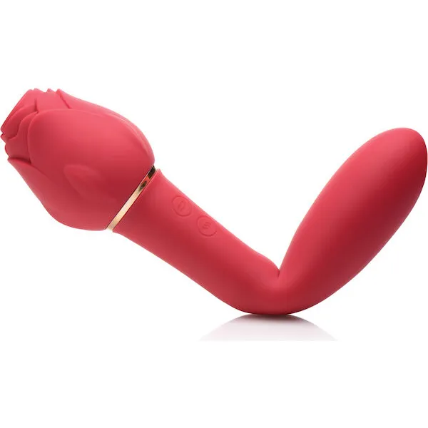 Inmi Bloomgasm Sweet Heart Rose 5X Suction Rose & 10X Vibrator - Red