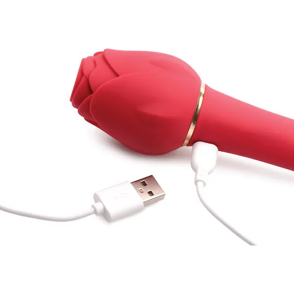 Inmi Bloomgasm Sweet Heart Rose 5X Suction Rose & 10X Vibrator - Red