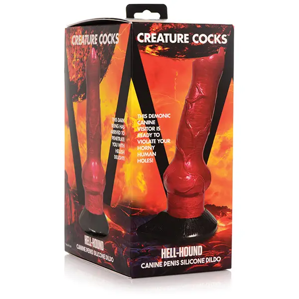 Creature Cocks Hell-Hound Canine Penis Silicone Dildo - Red/Black