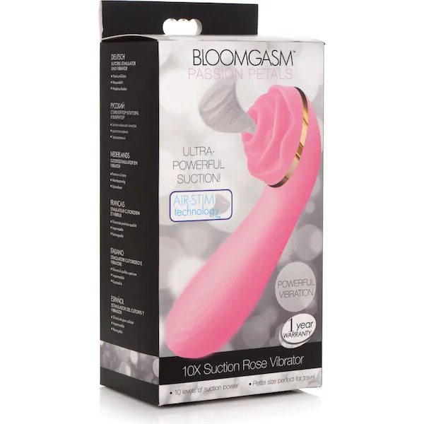 Inmi Bloomgasm Passion Petals 10X Silicone Suction Rose Vibrator - Pink