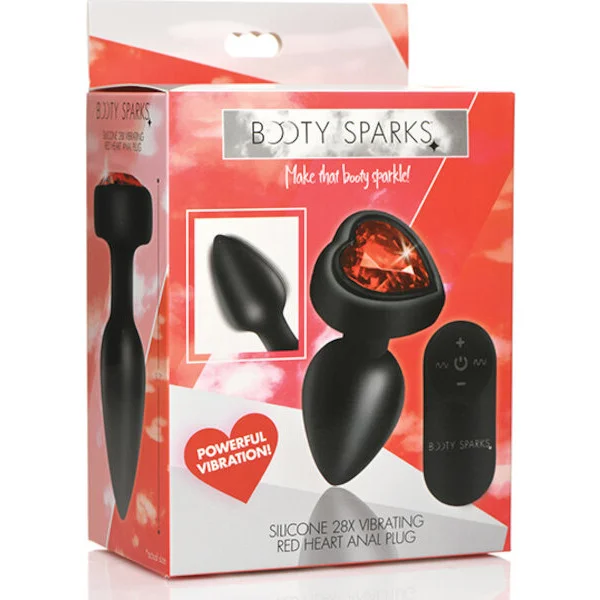 Booty-Sparks-28X-Silicone-Vibrating-Red-Heart-Anal-Plug-w-Remote-Small