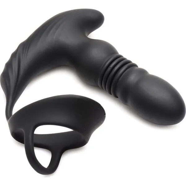 ThunderPlugs-10X-Thrusting-Silicone-Vibrator-w-Cock-and-Ball-Strap-and-Remote-Black