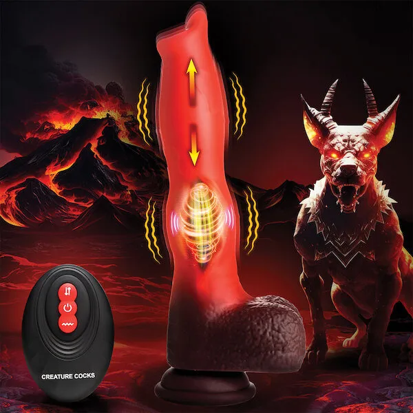 Creature-Cocks-Ramming-Hound-Thrusting-and-Vibrating-Silicone-Dildo-w-Remote-Control-Red-Brown
