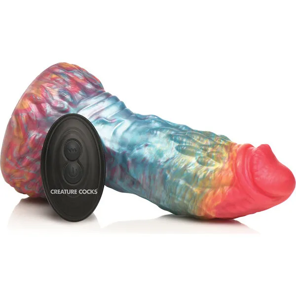 Creature-Cocks-Rainbow-Phoenix-Vibrating-Dildo-w-Remote-Control-Rainbow