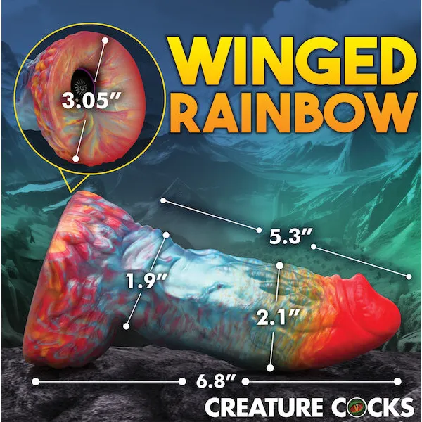 Creature-Cocks-Rainbow-Phoenix-Vibrating-Dildo-w-Remote-Control-Rainbow