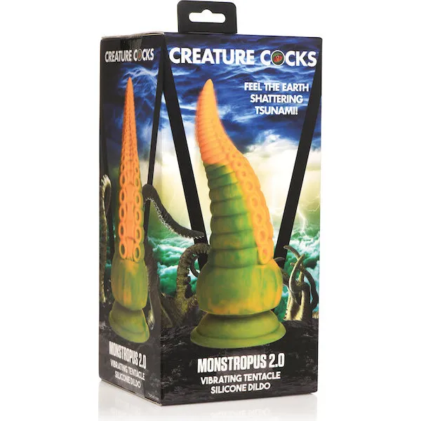 Creature-Cocks-Monstropus-2-0-Vibrating-Tentacle-Silicone-Dildo-Yellow-Green