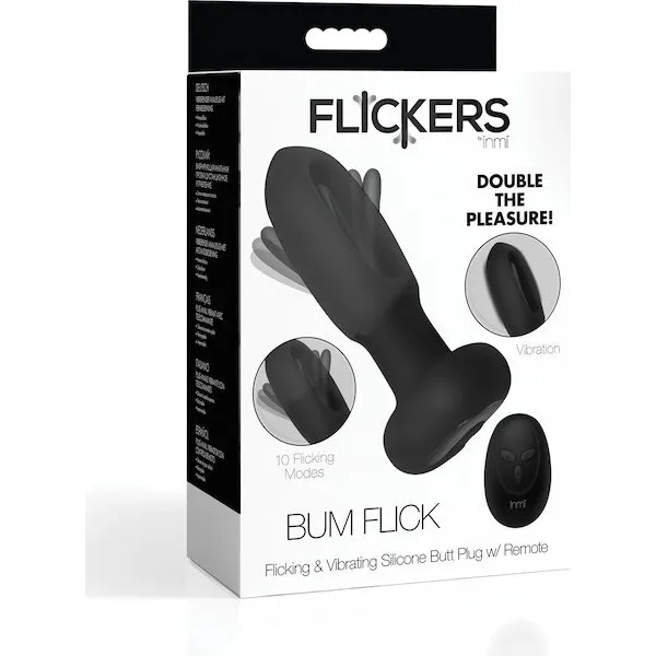 Inmi-Bum-Flick-Flicking-and-Vibrating-Silicone-Butt-Plug-w-Remote-Black