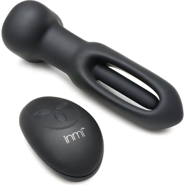 Inmi-Bum-Flick-Flicking-and-Vibrating-Silicone-Butt-Plug-w-Remote-Black