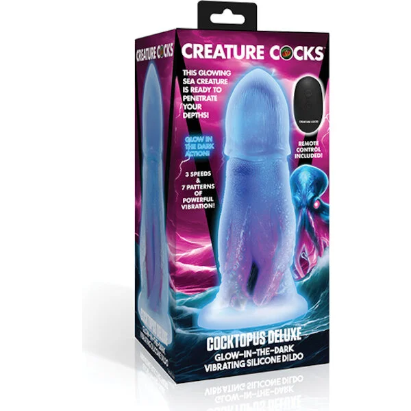 Creature Cocks - Cocktopus Deluxe Glow-in-the-Dark Vibrating Silicone Dildo
