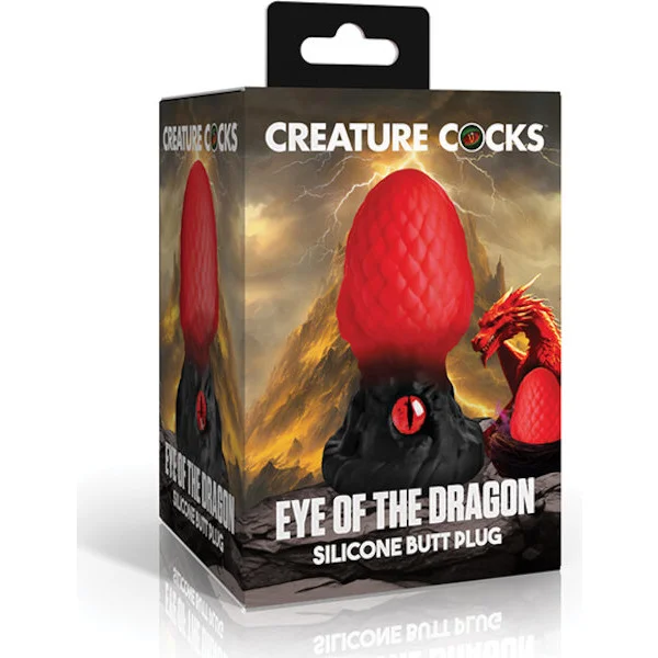Creature-Cocks-Eye-of-the-Dragon-Silicone-Butt-Plug-Red