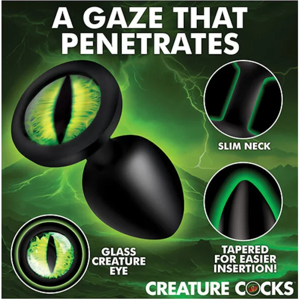 Creature-Eye-Green-Eye-Silicone-Butt-Plug-Small